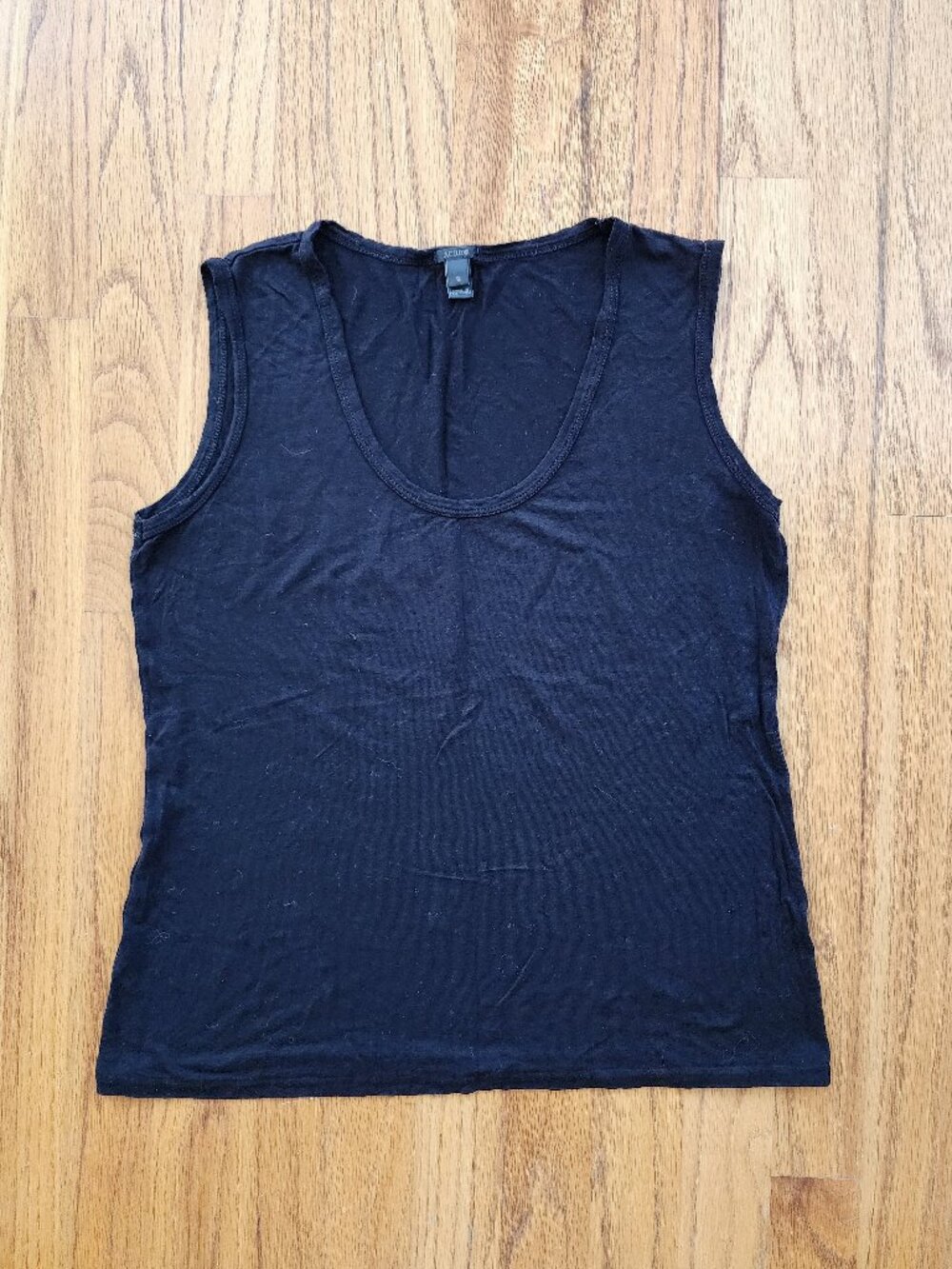 J. Crew Women's Black Scoop Neck Tank Top Super Soft Cotton Blend Size Small